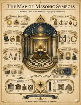 Reduced preview of The Map of Masonic Symbols, showing its overall visual structure without exposing the full reference atlas